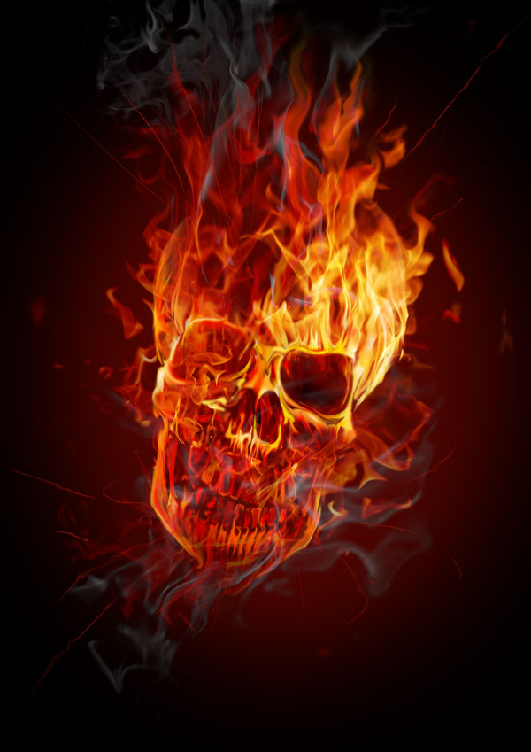 skull on fire